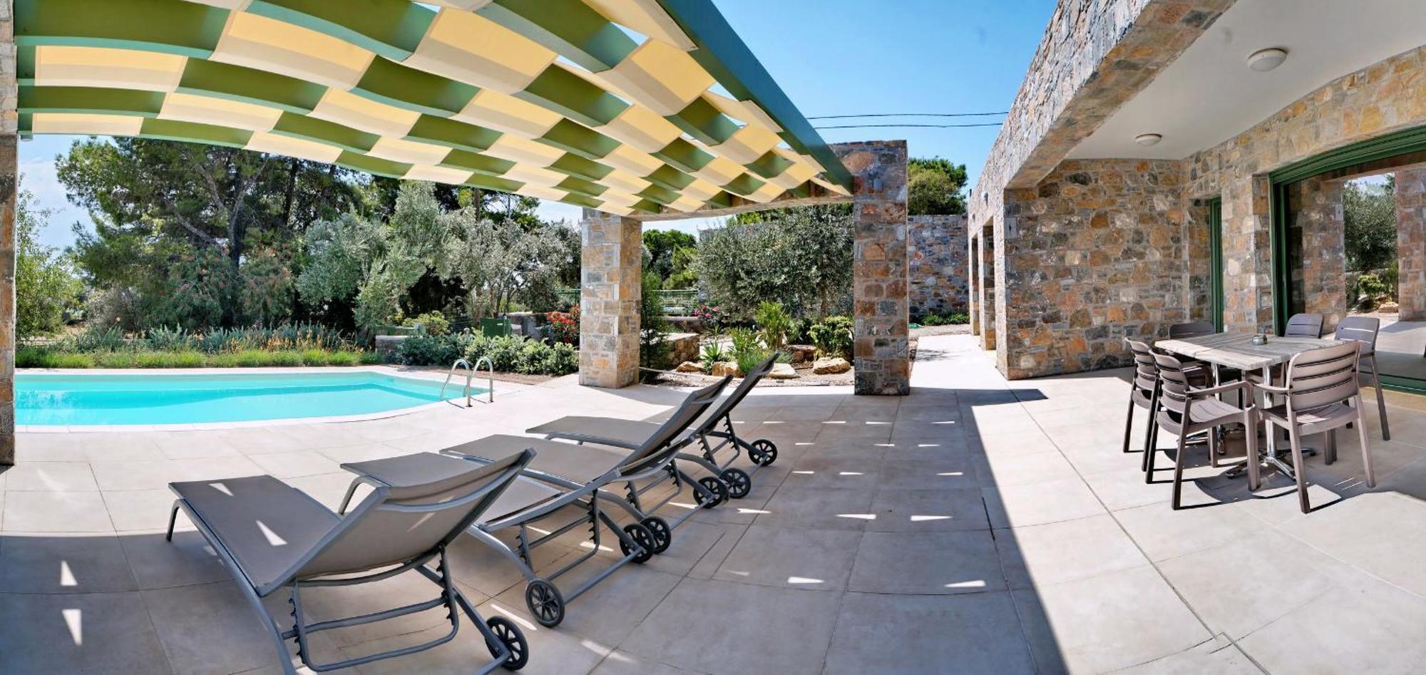 Вилла Ouzo Stone House 1 With Private Pool Пломарион Экстерьер фото
